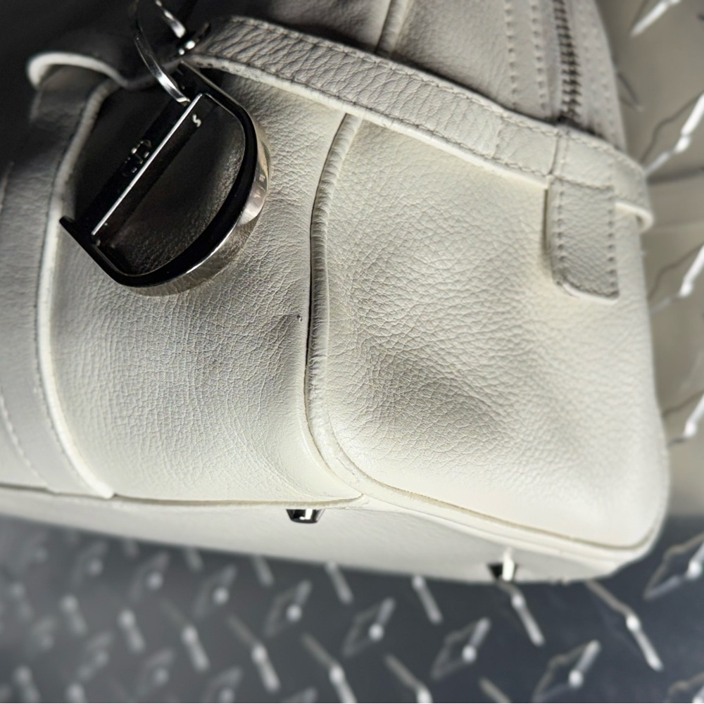 Dior Vintage Charm Logo Small Bowler Bag in White - Picture 5 of 11